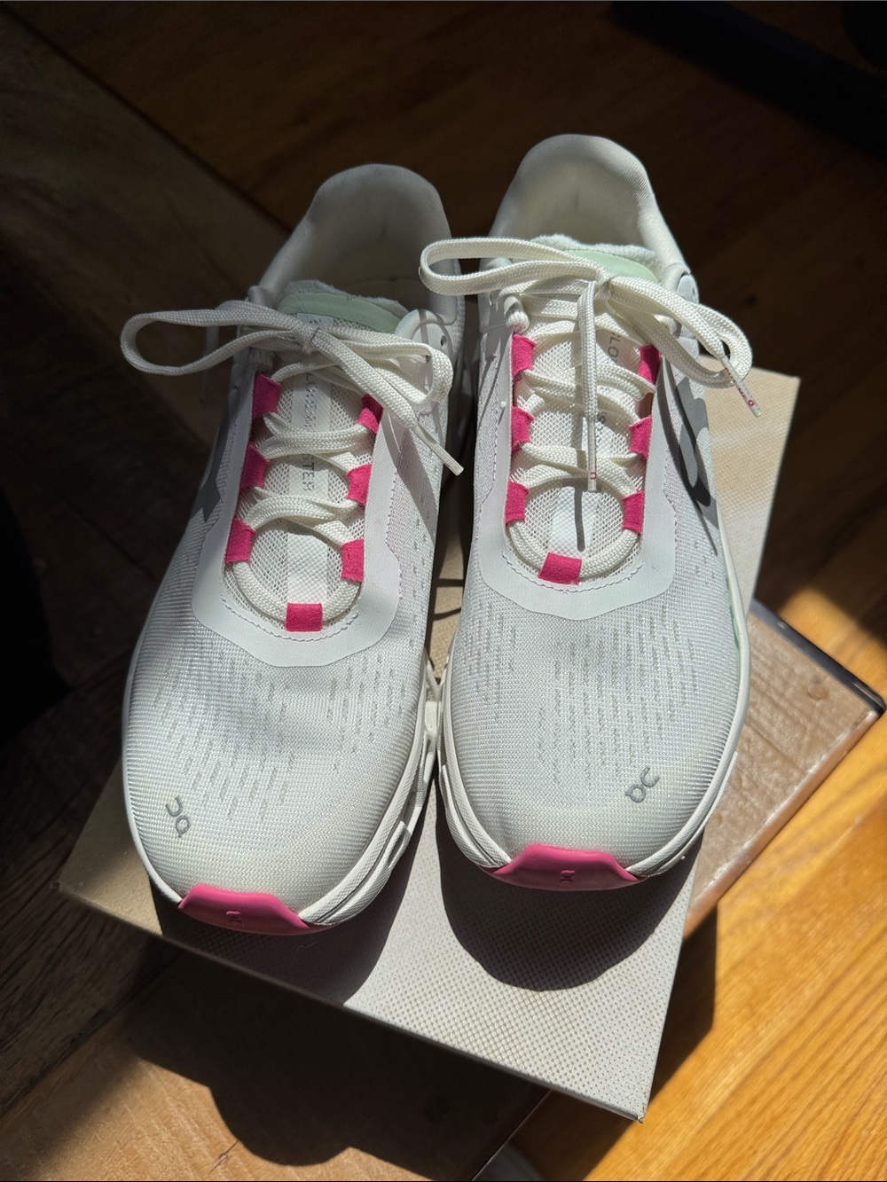 On Running Cloudmonster White Lima Pink Running Sneakers Shoes LKNW in Box! - Picture 2 of 10